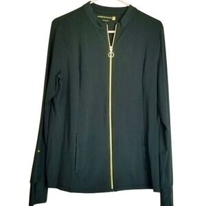 AMBERNOON‎ II Black Full Zip Jacket Womens M UPF 50 Running Activewear Yoga